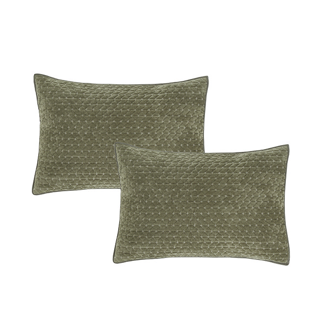 Attica velvet pillowsham pair in green