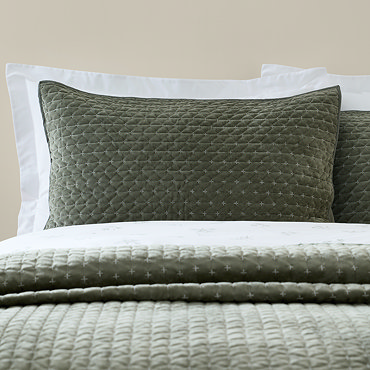 Attica velvet pillowsham pair in green