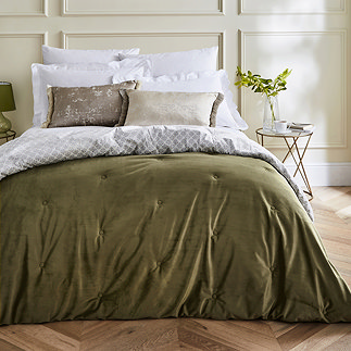 Austell Velvet Bedspread - Olive main image