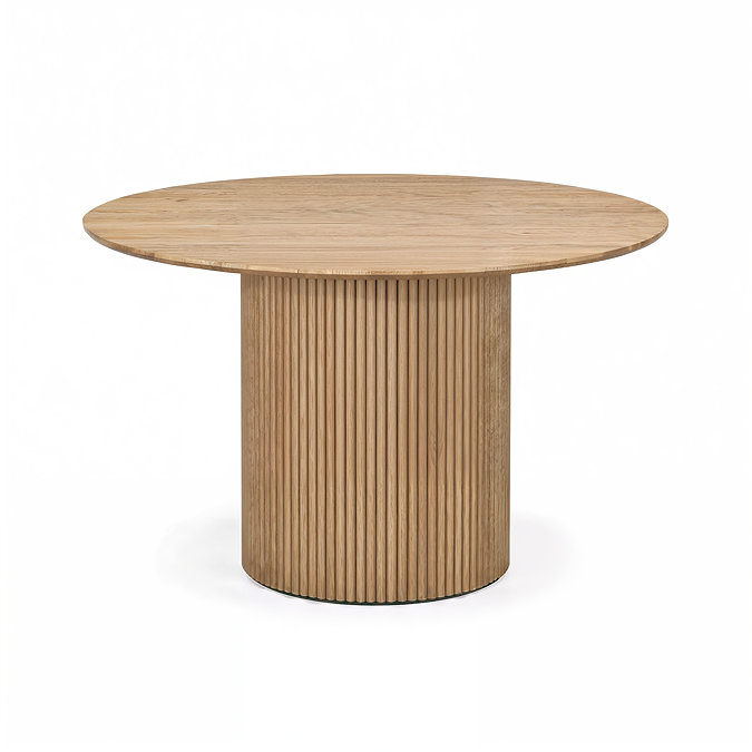 cut out image of oak fluted dining table with round top