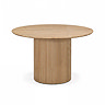 cut out image of oak fluted dining table with round top