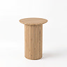 studio image of fluted oak side table