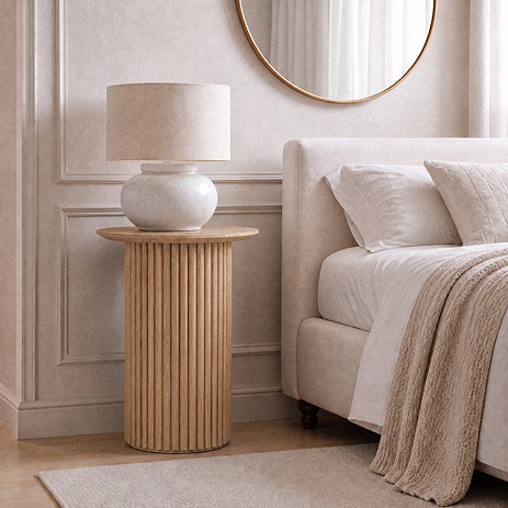 image of fluted oak side table
