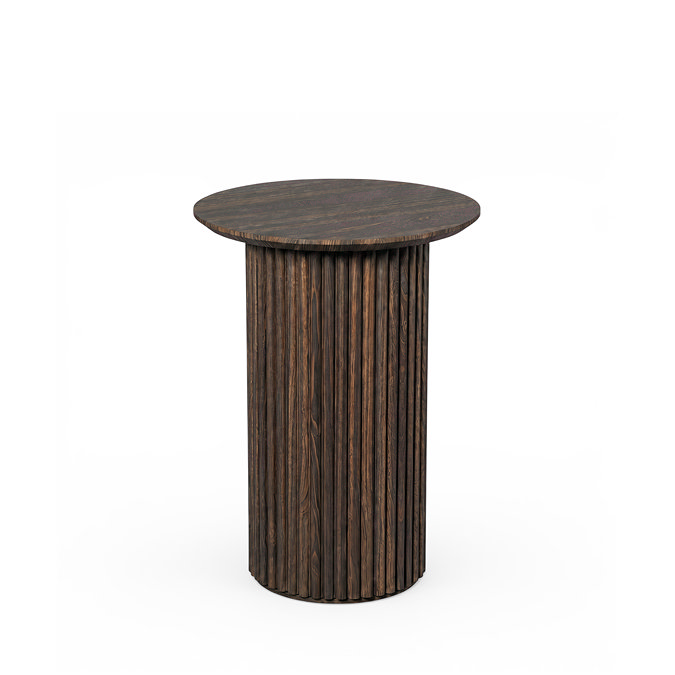cut out image of walnut fluted side table