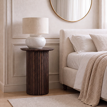 cut out image of walnut fluted side table