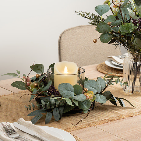 Avery Rustic Eucalyptus Candle Holder