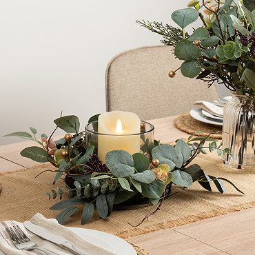 Avery Rustic Eucalyptus Candle Holder