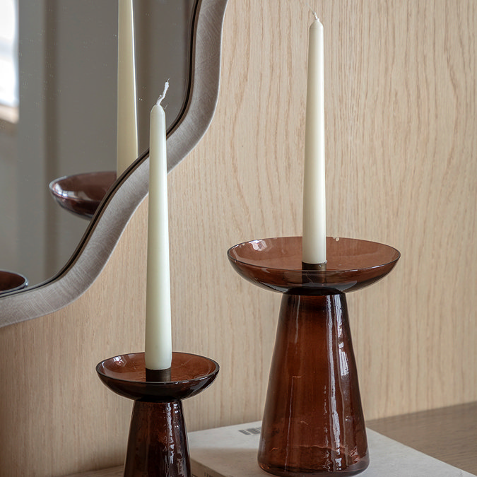 Azure tapered dinner candles