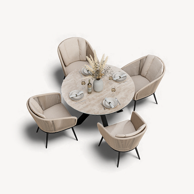 cut out of four seat round garden dining set