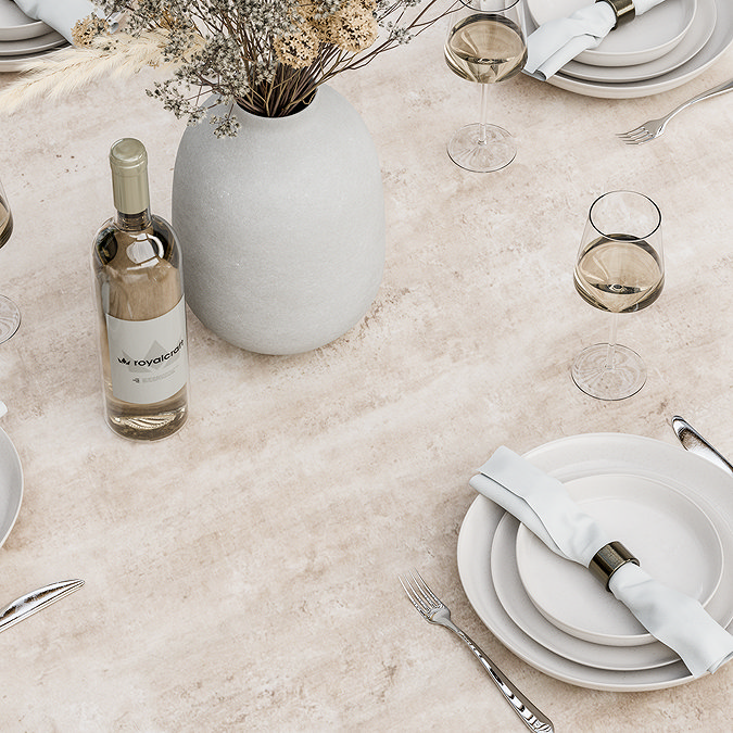 close up image of tabletop of garden dining set