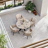 image taken from above of 4 seat cream ceramic garden dining set