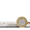 side on image cut out on white background of rug flat next to pound coin showing rug as half the height of the coin