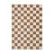 image cut out on white background of checkered cream and walnut rug