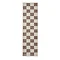 image cut out on white background of grey and cream checkerboard runner