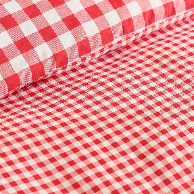 Bamford Gingham Check duvet cover set on bed image 3