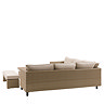 cut out image taken from the back of rattan corner sofa, with plush cushions