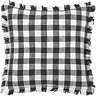 image cut out on white background of black and cream checkered square cushion