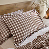 Barton Gingham Check Duvet Cover Set on bed image