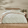 Barton Gingham Duvet Set Eucalyptus on bed image