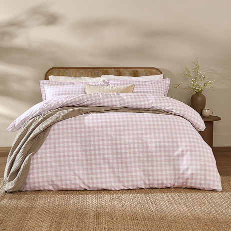 Barton Duvet Cover Set Sugared Almond on bed image