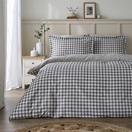 Barton Gingham Duvet Cover Set - Grey main image