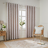 Bella Natural Eyelet Curtains on a window image
