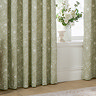 Bella Sage Floral Eyelet Curtains close up image