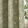 Bella Sage Floral Eyelet Curtains close up image