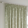 Bella Pencil Pleat curtains in Sage Green close up image