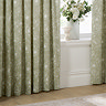 Bella Pencil Pleat curtains in Sage Green close up image 