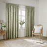 Bella Pencil Pleat Curtains in Sage Green on a window image