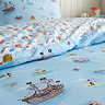 Pirate duvet cover set in blue on bed images