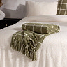 Beni Woven Checked Throw - Moss main image