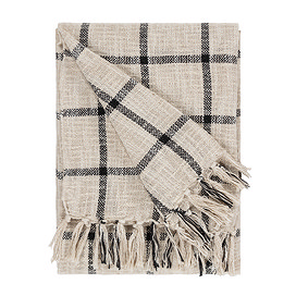 Beni Woven Checked Throw - Stone main image