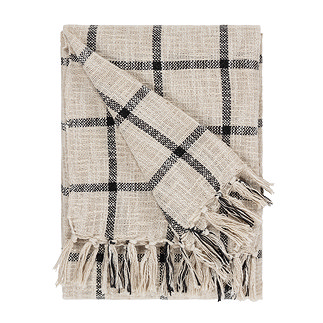 Beni Woven Checked Throw - Stone main image