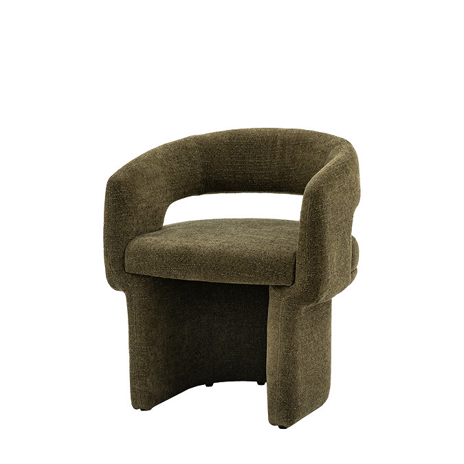 Bennet Boucle Dining Chair in Green stock image