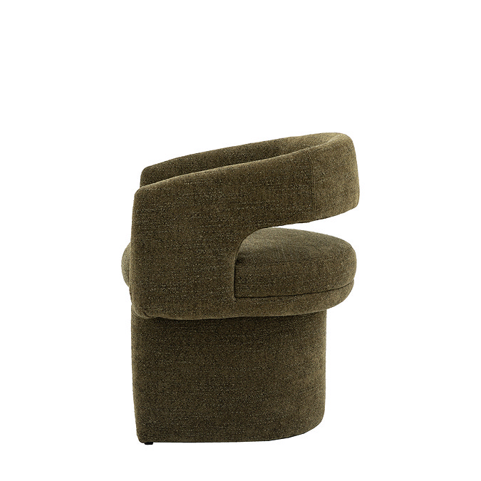 Bennet Boucle Dining Chair in Green stock image