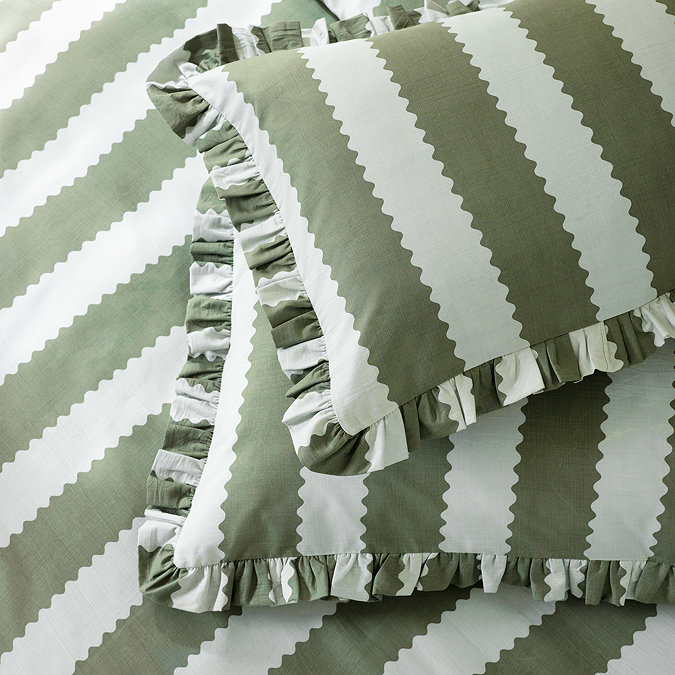 Birdie Stripe Ruffle Green Stripe