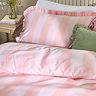 Pink and Raspberry Duvet cover set on bed image 1