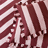 Birdie Stripe Duvet Cover Set Raspberry Pillowcase Close Up