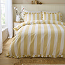 Birdie Stripe Ruffle Duvet Cover Set - Yellow & White main image