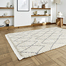 Boho cream and grey rug on floor image 2