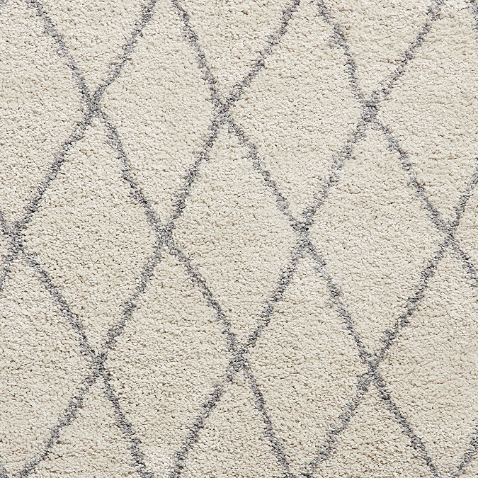 Boho cream and grey rug close up image 6