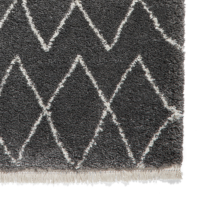 Boho grey rug close up image  5