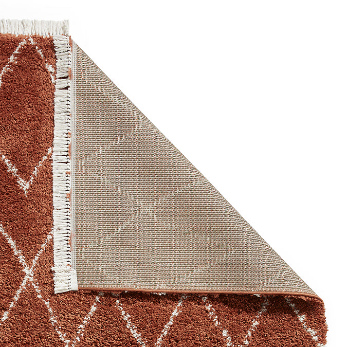 Boho rug in rust close up image 4