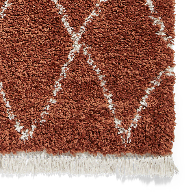 Boho rug in rust close up image 5