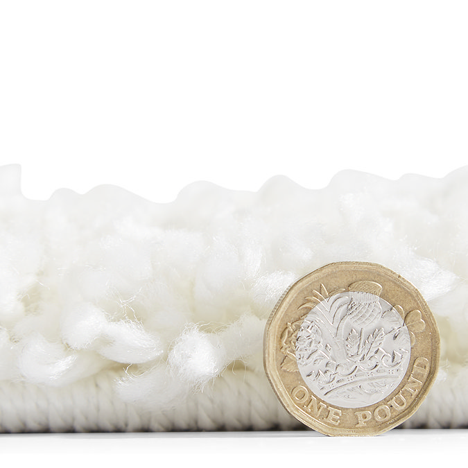 white and black boho rug close up image 8