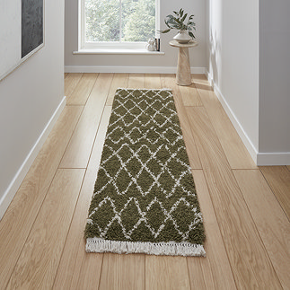 Boho runner green on floor image 1