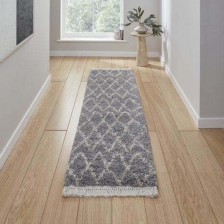 Boho runner in grey on floor image 1