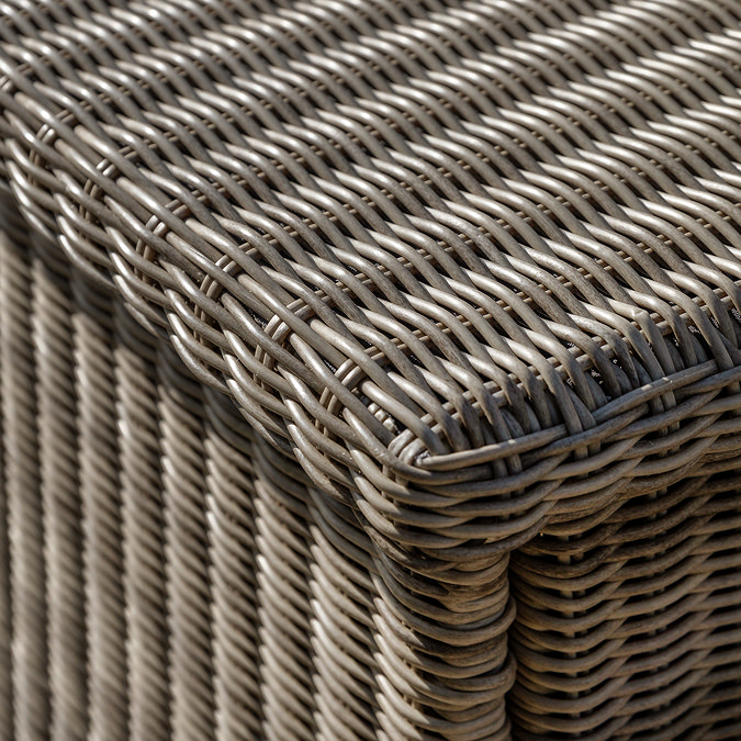 close up image on rattan material of outdoor storage box